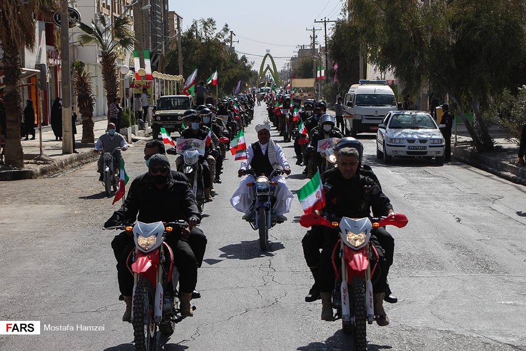 راهپیمایی ۲۲ بهمن در زابل به صورت رژه خودرویی و موتوری